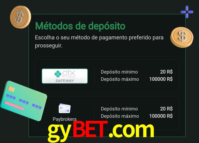 O cassino gybet.com oferece uma grande variedade de métodos de pagamento